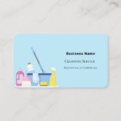 Reinigungs-Service hellblauer Foto QR Code Visitenkarte (Vorderseite)