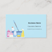 Reinigungs-Service hellblauer Foto QR Code Visitenkarte (Vorderseite)