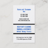 Reinigungs-Service-Hochleistungsfahrzeuge Visitenkarte (Rückseite)