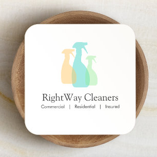 Reinigungs-Service-Spray-Flaschen-Logo Quadratische Visitenkarte