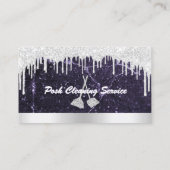 Reinigungs-Service Tropfen Glitzer Marmor Lila Sil Visitenkarte (Rückseite)