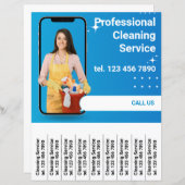 Reinigungs-Service-Werbeaktion Flyer Abreißen von (Vorne/Hinten)