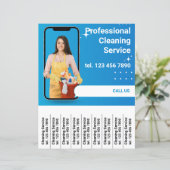 Reinigungs-Service-Werbeaktion Flyer Abreißen von (Stehend Vorderseite)