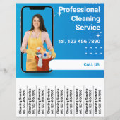 Reinigungs-Service-Werbeaktion Flyer Abreißen von  (Vorderseite)