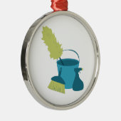 Reinigungs-Versorgungen Silbernes Ornament (Rechts)