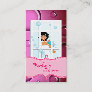 Reinigungs-Visitenkarte-Rosa sprudelt schwarzes Visitenkarte