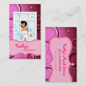 Reinigungs-Visitenkarte-Rosa sprudelt schwarzes Visitenkarte (Vorne/Hinten)