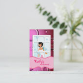 Reinigungs-Visitenkarte-Rosa sprudelt schwarzes Visitenkarte (Stehend Vorderseite)