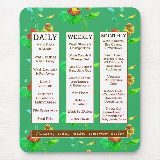 Reinigungs-Zeitplan-u. Bestätigungs-Vintages Mousepad (Vorne)