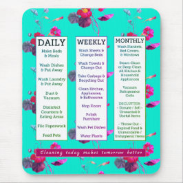 Reinigungs-Zeitplan-u. Bestätigungs-weibliches Mousepad