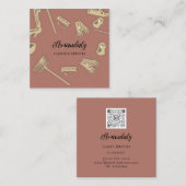 Reinigungsämter QR-Code-Rose Quadratische Visitenkarte (Vorne/Hinten)