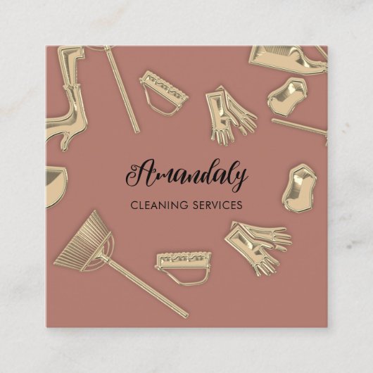 Reinigungsämter QR-Code-Rose Quadratische Visitenkarte (Vorderseite)