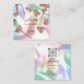 Reinigungsämter QR-Code-Rose Quadratische Visitenkarte (Vorne/Hinten)