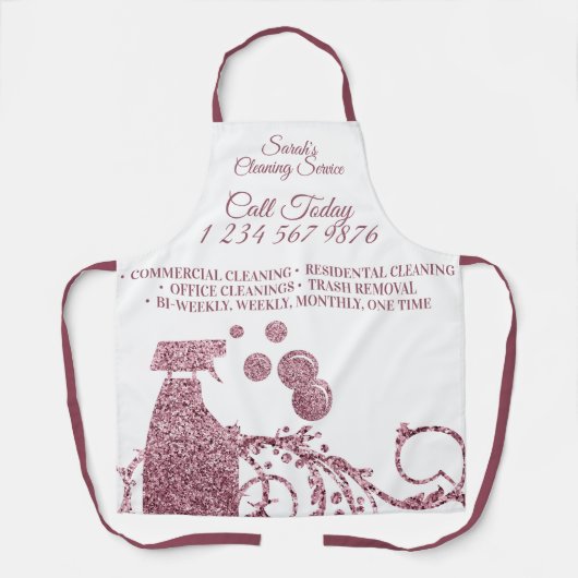 Reinigungsanstalt Janitorial einfache Spray Rosa w Schürze (Vorderseite)