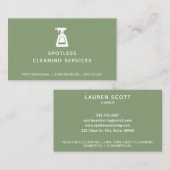 Reinigungsanstalt Spray Flasche Beutel Grün Visitenkarte (Vorne/Hinten)