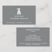 Reinigungsanstalt Spray Flasche Grau Visitenkarte (Vorne/Hinten)