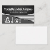 Reinigungsartikel | Graue Metallic Visitenkarte (Vorne/Hinten)