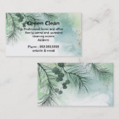 Reinigungsbetrieb, grün, Öko- freundlich, Naturbus Visitenkarte (Vorne/Hinten)