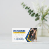 Reinigungsbüro "Blue House" Reinigungsdienst Visitenkarte (Stehend Vorderseite)