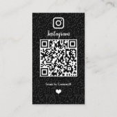 Reinigungscode Instagram Black Housekeeping QR Cod Visitenkarte (Rückseite)