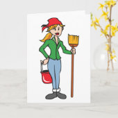 Reinigungsdame Karte (Gelbe Blume)