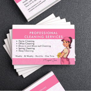 Reinigungsdame Pink Professional Visitenkarte