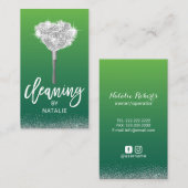 Reinigungsdienst Beruflich grün Visitenkarte (Vorne/Hinten)