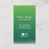 Reinigungsdienst Beruflich grün Visitenkarte (Rückseite)