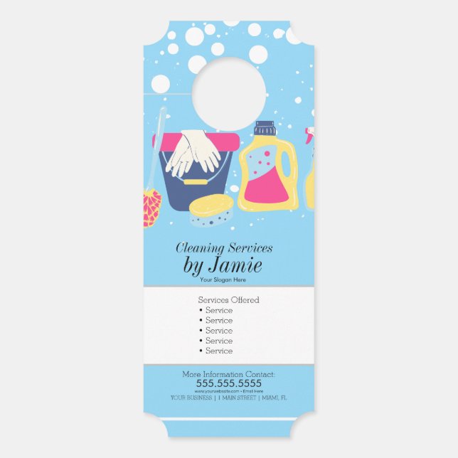 Reinigungsdienst Blue Business Türanhänger (Vorderseite)