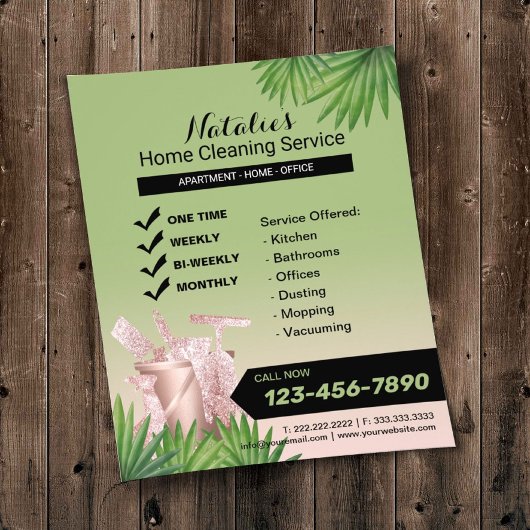 Reinigungsdienst für Grüne Häuser Flyer