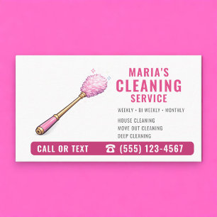 Reinigungsdienst für Haushälterinnen Pink Visitenkarte
