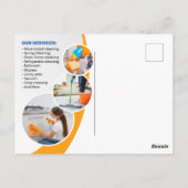 Reinigungsdienst für Haushaltshilfe Postkarte (Rückseite)