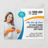 Reinigungsdienst für Haushaltshilfe Postkarte (Vorderseite)