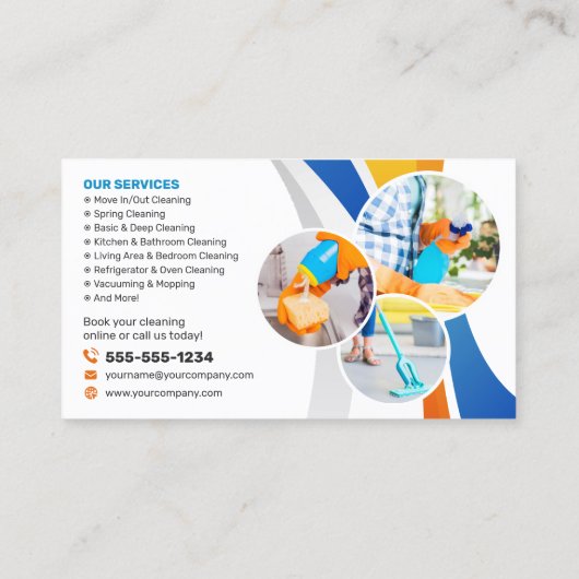 Reinigungsdienst für Haushaltshilfe Visitenkarte (Rückseite)