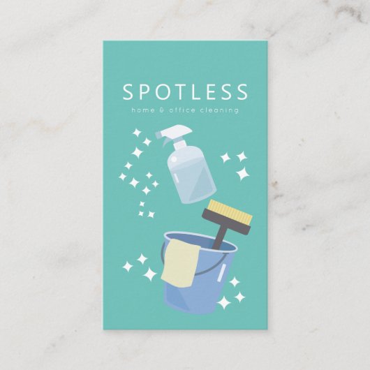 Reinigungsdienst für Sprühflaschen und Eimer Visitenkarte (Vorderseite)