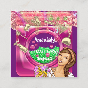 Reinigungsdienst für Waschmaschinen QRCode Quadratische Visitenkarte