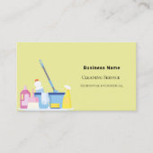 Reinigungsdienst Gelb Foto QR-Code Visitenkarte (Vorderseite)