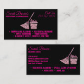 Reinigungsdienst Haushaltshilfe Janitorial Schwarz Visitenkarte (Vorne/Hinten)