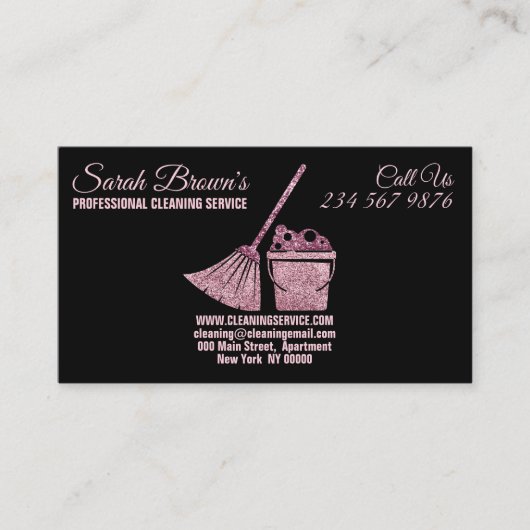 Reinigungsdienst Haushaltshilfe Janitorial Visitenkarte (Vorderseite)