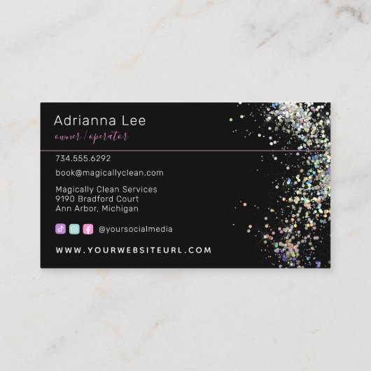 Reinigungsdienst Haushaltshilfe und Büro Visitenkarte (Rückseite)