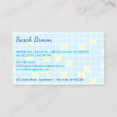 Reinigungsdienst Janitorial Lady Maid Tile Washing Visitenkarte (Rückseite)