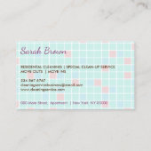 Reinigungsdienst Janitorial Lady Visitenkarte (Rückseite)