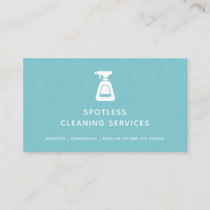 Reinigungsdienst Maid Aqua Blue Spray Flasche Visitenkarte