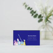 Reinigungsdienst Marine Blue Foto QR-Code Premium Visitenkarte (Stehend Vorderseite)