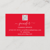 Reinigungsdienst Müllentfernung Dienstmädchen Rote Visitenkarte (Rückseite)