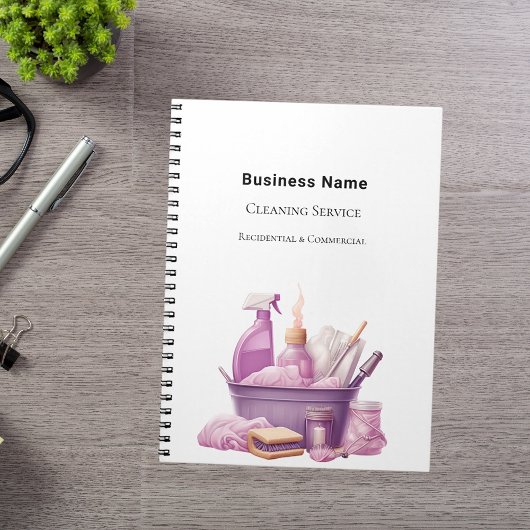 Reinigungsdienst rosa notizblock