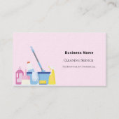 Reinigungsdienst rosa QR-Foto-Prämie Visitenkarte (Vorderseite)