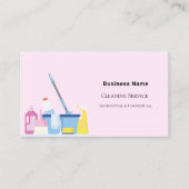 Reinigungsdienst rosa QR-Foto Visitenkarte (Vorderseite)