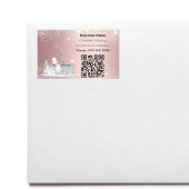 Reinigungsdienst Rosa Silberstaub QR-Glitzer Rechteckiger Aufkleber