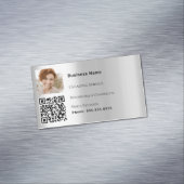 Reinigungsdienst Silber-Foto-QR-Code Magnetische Visitenkarte (Beispiel)